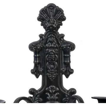 Black Metal Candle Sconces - Rustic Home Decor Set