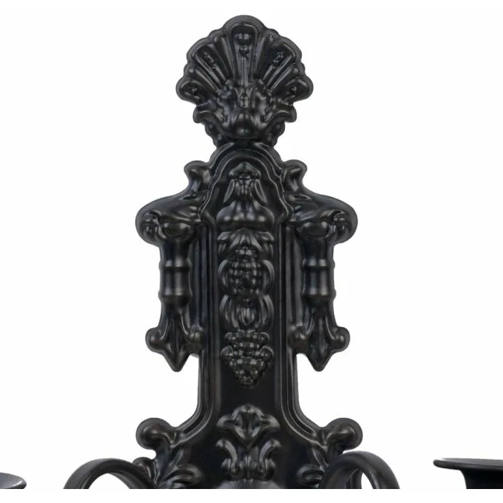 Black Metal Candle Sconces - Rustic Home Decor Set