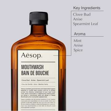 Aesop Alcohol-Free Mouthwash with Clove Bud & Spearmint | Freshens Breath & Enhances Oral Hygiene | Vegan & Cruelty-Free | 16.9 fl oz