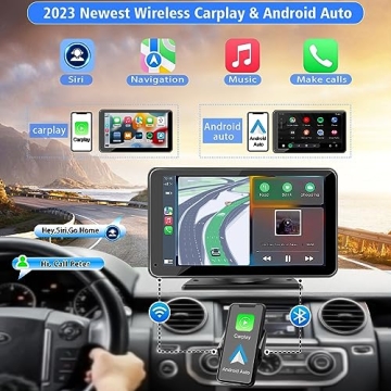 PASLDA 7" HD Wireless CarPlay & Android Auto Screen