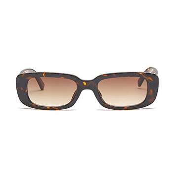 JUSLINK Rectangle Sunglasses for Women Trendy Retro Fashion 90s Sunglasses UV 400 Protection Square ...