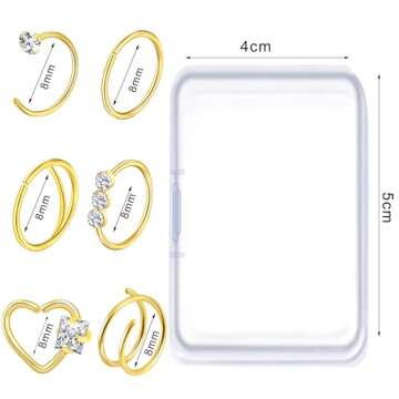 ONESING 18 PCS 20G Gold Nose Rings for Women Surgical Stainless Steel Nose Piercings Jewelry Nose Rings Hoops L Shape Nose Studs Nose Jewelry Screw Helix Earrings for Women Me