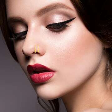 ONESING 18 PCS 20G Gold Nose Rings for Women Surgical Stainless Steel Nose Piercings Jewelry Nose Rings Hoops L Shape Nose Studs Nose Jewelry Screw Helix Earrings for Women Me