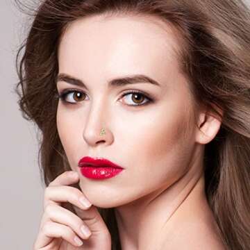 ONESING 18 PCS 20G Gold Nose Rings for Women Surgical Stainless Steel Nose Piercings Jewelry Nose Rings Hoops L Shape Nose Studs Nose Jewelry Screw Helix Earrings for Women Me