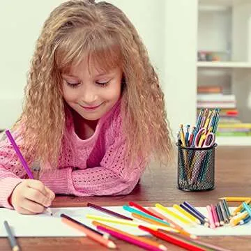 Amazon Basics Wire Mesh Pen Cup in Black for Organization