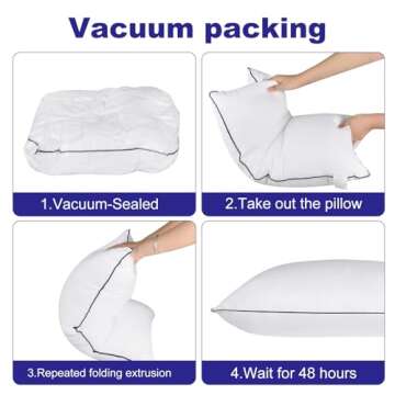 KJJDOO Hotel Quality Cooling Queen Size Bed Pillows Set of 4 - Soft, Firm, and Supportive Down Alternative Pillows for Back, Stomach, and Side Sleepers