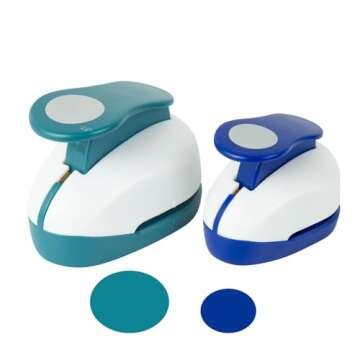 QIQQIKIN 2PCS Circle Cutter (1.5 inch+1 inch), Whole Hole Punch Shapes,Large Circular,Craft Punches ...