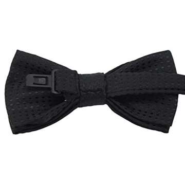 Heypet Puppy/Kitten Bow Tie Collar, Adjustable Pet Bowtie for Small Cat Medium Dog for Birthday/Christmas Party D-T-3 (Black with Black Dots)