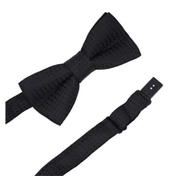 Heypet Puppy/Kitten Bow Tie Collar, Adjustable Pet Bowtie for Small Cat Medium Dog for Birthday/Christmas Party D-T-3 (Black with Black Dots)