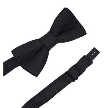 Heypet Puppy/Kitten Bow Tie Collar, Adjustable Pet Bowtie for Small Cat Medium Dog for Birthday/Christmas Party D-T-3 (Black with Black Dots)