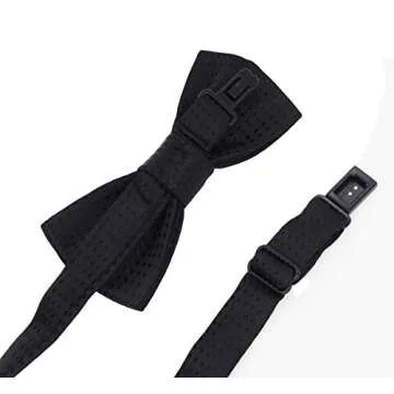 Heypet Puppy/Kitten Bow Tie Collar, Adjustable Pet Bowtie for Small Cat Medium Dog for Birthday/Christmas Party D-T-3 (Black with Black Dots)