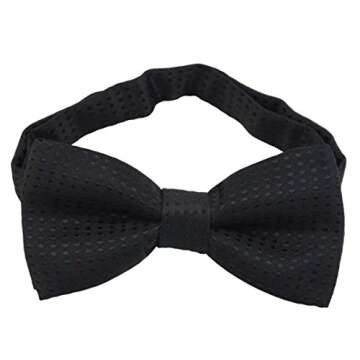 Heypet Puppy/Kitten Bow Tie Collar, Adjustable Pet Bowtie for Small Cat Medium Dog for Birthday/Christmas Party D-T-3 (Black with Black Dots)