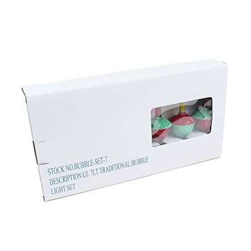 Vintage Christmas Bubble Light Set for Holidays and Decor