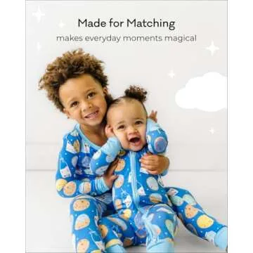 Little Sleepies Pajamas for Baby Boys & Girls, Viscose from Bamboo Baby Pajamas, Snug Baby Sleeper, Toddler PJs, 2-Way Zipper, Blue Cookies & Milk, 3-6M