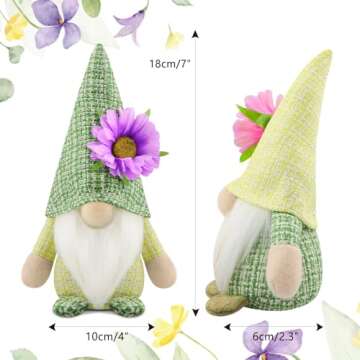 Gehydy Set of 2 Spring Gnomes Decoration for Home and Kitchen