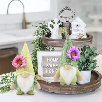Gehydy Spring Gnomes Set - Handmade Easter Decor