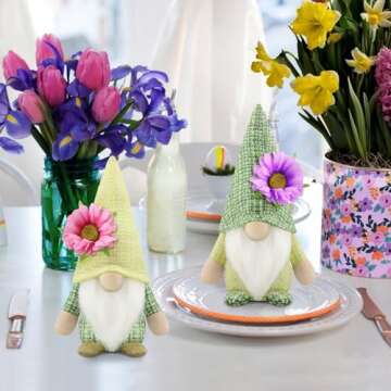 Gehydy Spring Gnomes Set - Handmade Easter Decor