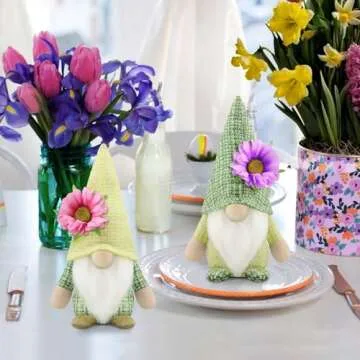 Gehydy Spring Gnomes Set - Handmade Easter Decor