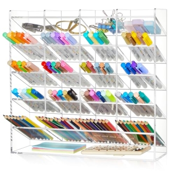 MotiMind Acrylic Pen Organizer: Clear Vertical Storage for Markers