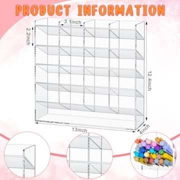 MotiMind Clear Acrylic Pen Organizer for Markers
