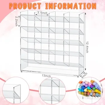 MotiMind Clear Acrylic Pen Organizer for Markers