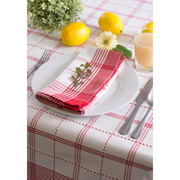 DII Country Plaid Tablecloth for 10-12 People - Easy Care