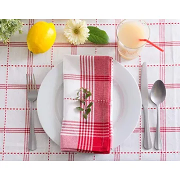 DII Country Plaid Tablecloth for 10-12 People - Easy Care