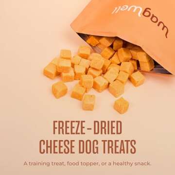 WagWell Freeze Dried Cheese Dog Treats - Grain-Free, High-Protein Pasteurized Dog Treats Made in The...