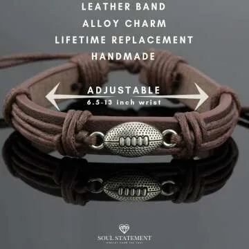Sports Leather Wrap Bracelets for Men and Teens