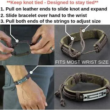 Sports Leather Wrap Bracelets for Men and Teens