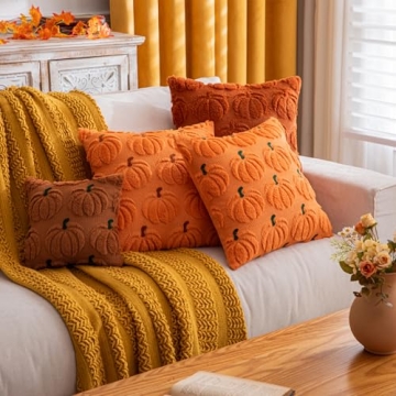 COSIBONO Fall Pumpkin Kids Pillow Covers Set of Two