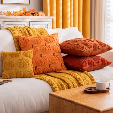 COSIBONO Fall Pumpkin Kids Pillow Covers Set of Two