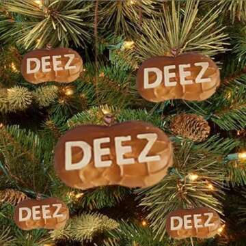 Deez Nuts Ornament, Christmas Tree Hanging Ornaments,Unique Peanut Hanging Decoration, Funny Novelty Nut Christmas Tree Ornaments,Christmas Party