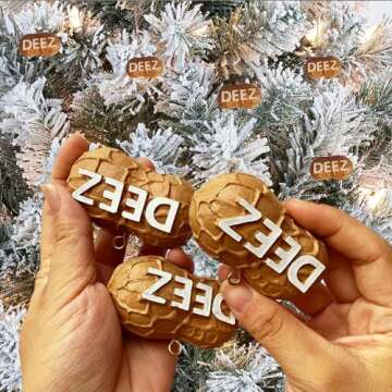 Deez Nuts Ornament, Christmas Tree Hanging Ornaments,Unique Peanut Hanging Decoration, Funny Novelty Nut Christmas Tree Ornaments,Christmas Party