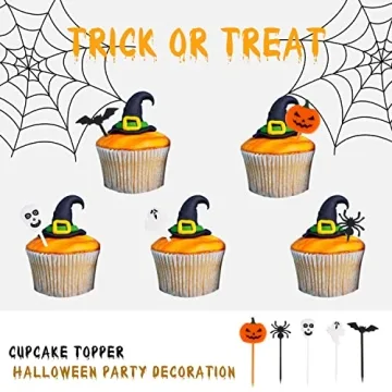 80pcs Halloween Picks Fun Toppers for Parties