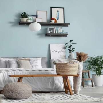 Icona Bay 24 Inch Floating Shelves for Wall, Set of 3 in Ebony Black, Modern Rustic Style, Wall Moun...