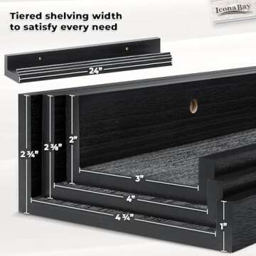 Icona Bay 24 Inch Floating Shelves Set - Stylish & Versatile