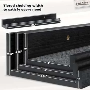 Icona Bay 24 Inch Floating Shelves Set - Stylish & Versatile