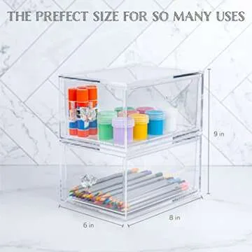 Oizeir Clear Drawer Organizers - Stackable & Durable