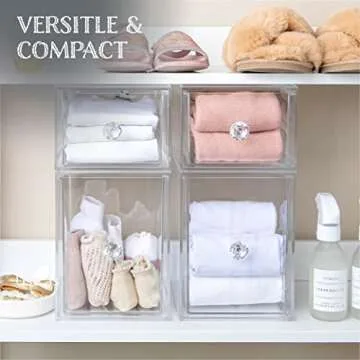 Oizeir Clear Drawer Organizers - Stackable & Durable