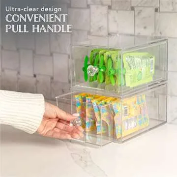 Oizeir Clear Drawer Organizers - Stackable & Durable