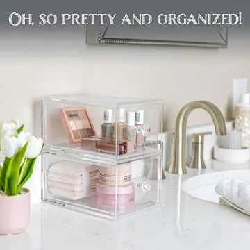 Oizeir Clear Drawer Organizers - Stackable & Durable