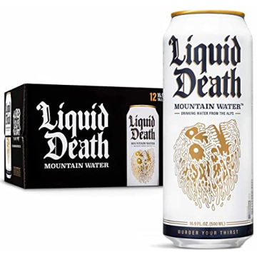 Liquid Death Sparkling Water, 12-Pack, Natural Electrolytes