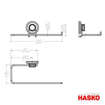 HASKO Accessories - Suction Cup Paper Towel Holder- Chrome Plated Stainless Steel Bar for Bathroom & Kitchen (Chrome)