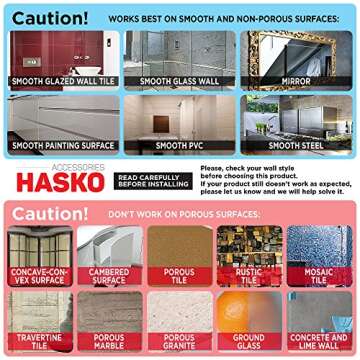 HASKO Accessories - Suction Cup Paper Towel Holder- Chrome Plated Stainless Steel Bar for Bathroom & Kitchen (Chrome)