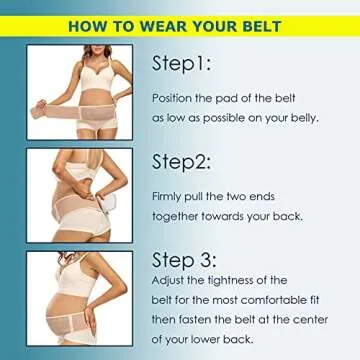 ChongErfei Maternity Belt Pregnancy Belly Band Back Support Abdominal Binder Back Brace - Relieve Back, Pelvic, Hip Pain（Beige,Plus Size）