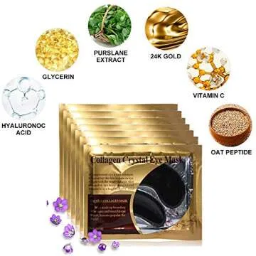 Felico Eye Mask, 30 Pairs Collagen Under Eye Patches, Black Crystal Eye Gel Pads for Reducing Dark Circles, Lighten Wrinkles Anti-Aging Moisturizing, Fine Lines Eye Bags Puffiness Women Men