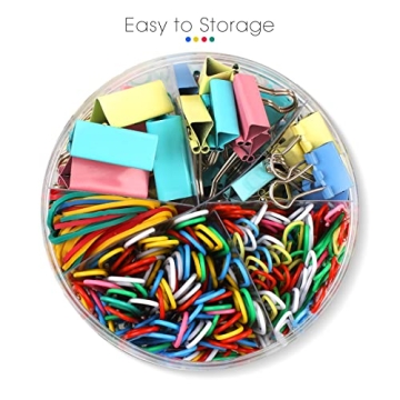 300 Pcs Vibrant Paper Clips and Binder Clips Set - Organized and Fun!