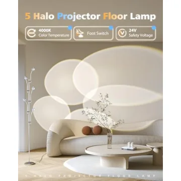 DENGALA Halo Projector Floor Lamp for Ambient Mood Lighting