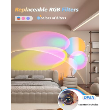 DENGALA Halo Projector Floor Lamp for Ambient Mood Lighting